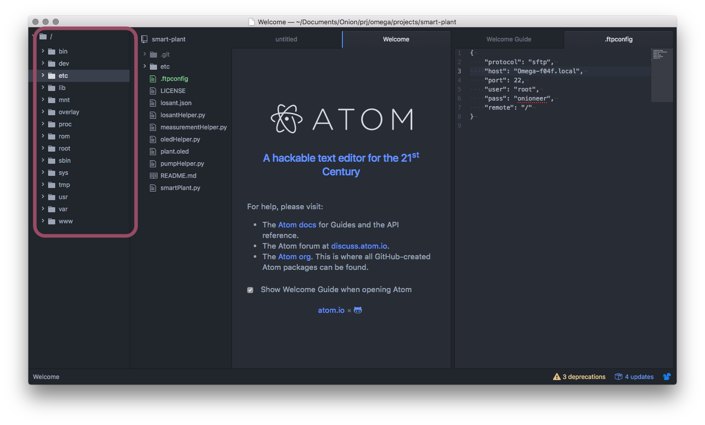 Atom + SFTP: Wirelessly Edit Files On The Omega